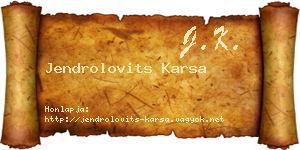 Jendrolovits Karsa névjegykártya